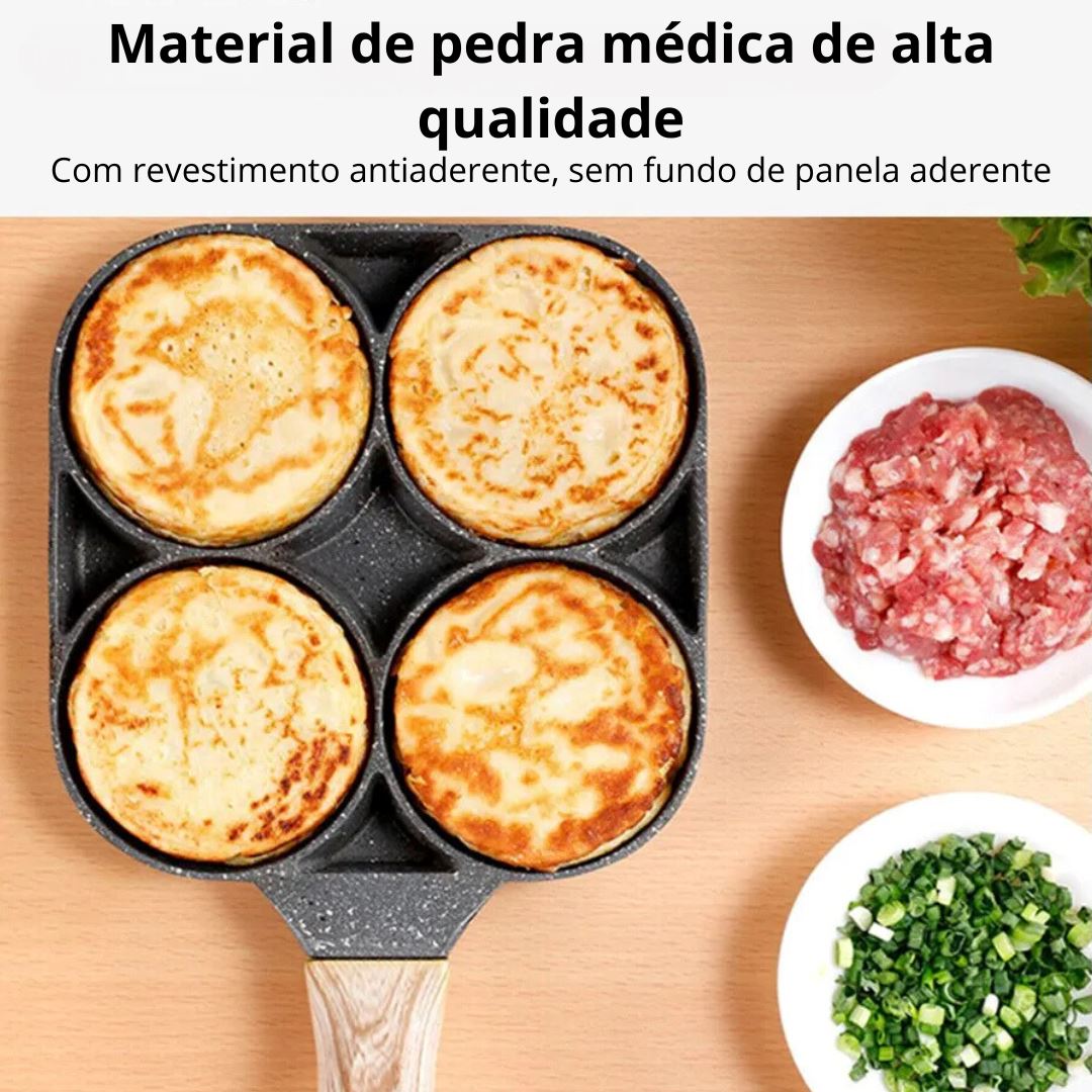 Frigideira Antiaderente com 4 Divisórias Omeleteira e Panquequeira