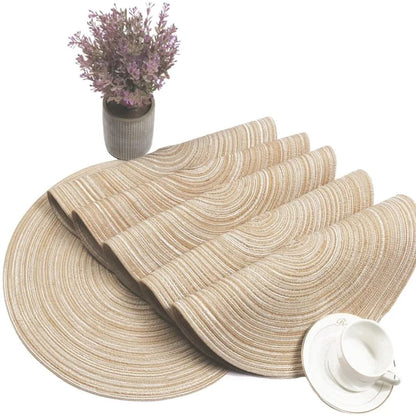 Jogo Americano Redondo Trançado 6 Peças