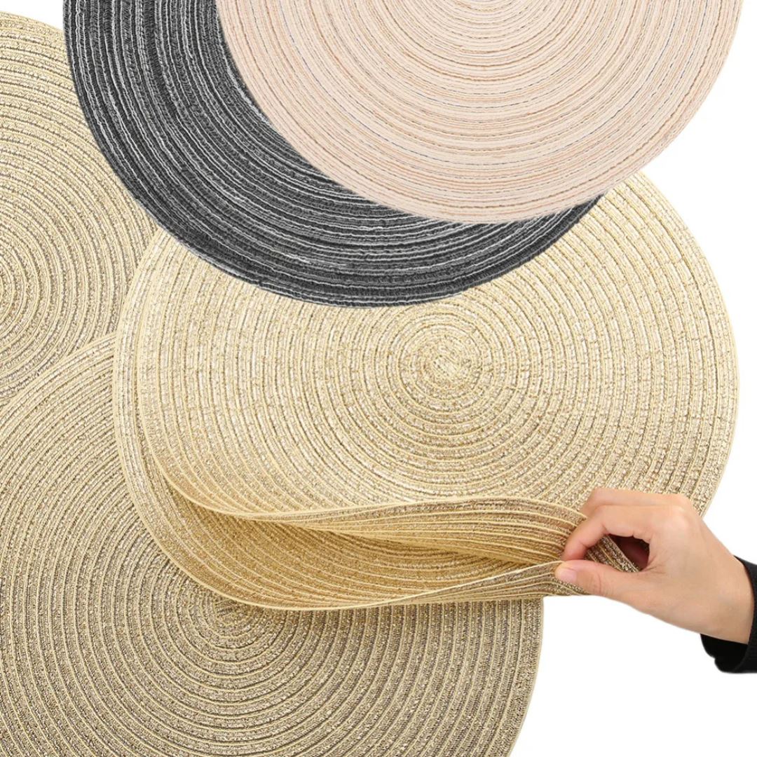 Jogo Americano Redondo Trançado 6 Peças