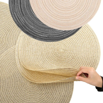 Jogo Americano Redondo Trançado 6 Peças