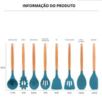 Kit de Utensílios de Cozinha em Silicone com Resistência ao Calor