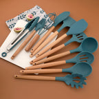 Kit de Utensílios de Cozinha em Silicone com Resistência ao Calor