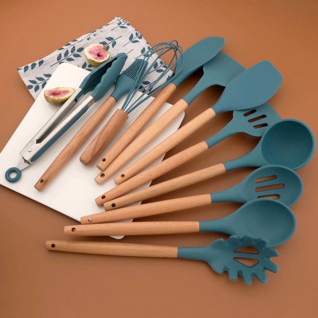Kit de Utensílios de Cozinha em Silicone com Resistência ao Calor