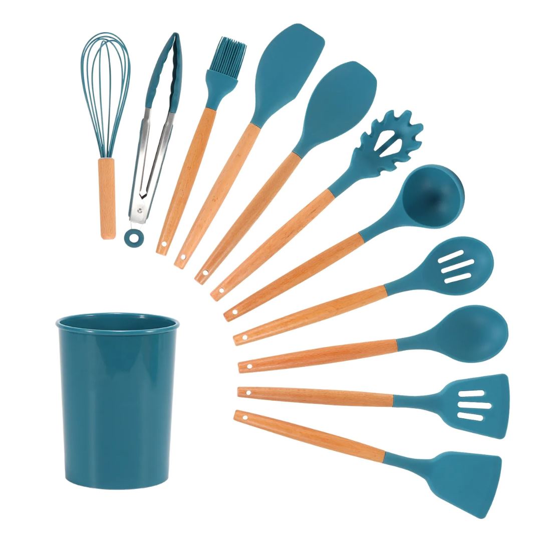 Kit de Utensílios de Cozinha em Silicone com Resistência ao Calor