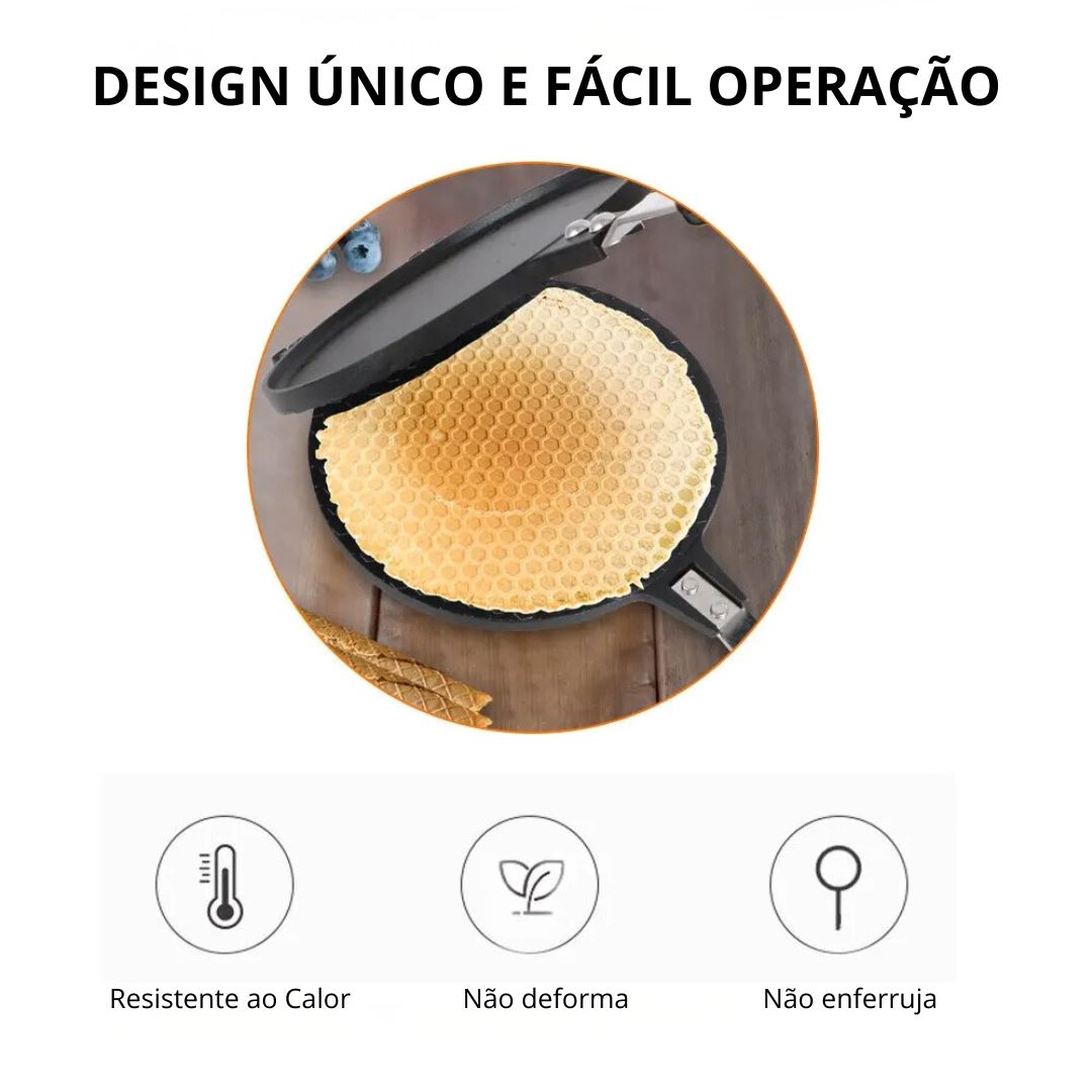 Forma de Waffles e Cones Antiaderente