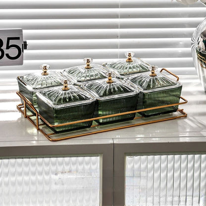 Petisqueira de Plástico com Tampa e Divisórias