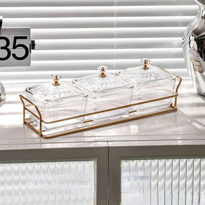 Petisqueira de Plástico com Tampa e Divisórias