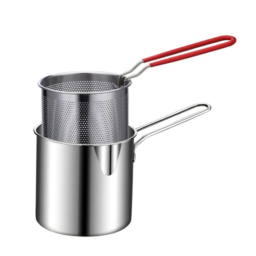 Panela de Fritura em Aço Inox com Cesto