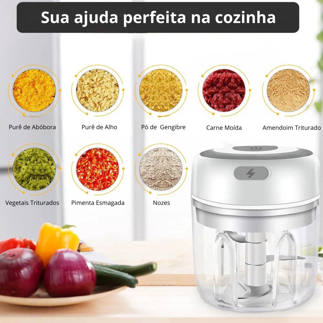 Mini Processador de Alimentos Elétrico e Portátil