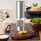 Moedor de Sal e Pimenta Elétrico com USB Recarregável e Luz LED