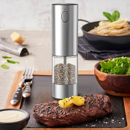 Moedor de Sal e Pimenta Elétrico com USB Recarregável e Luz LED