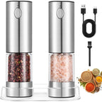 Moedor de Sal e Pimenta Elétrico com USB Recarregável e Luz LED