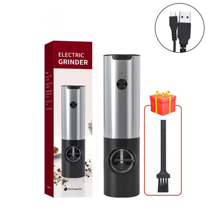 Moedor de Sal e Pimenta Elétrico com USB Recarregável e Nível de Moagem Ajustável