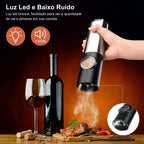 Moedor de Sal e Pimenta Elétrico com USB Recarregável e Nível de Moagem Ajustável