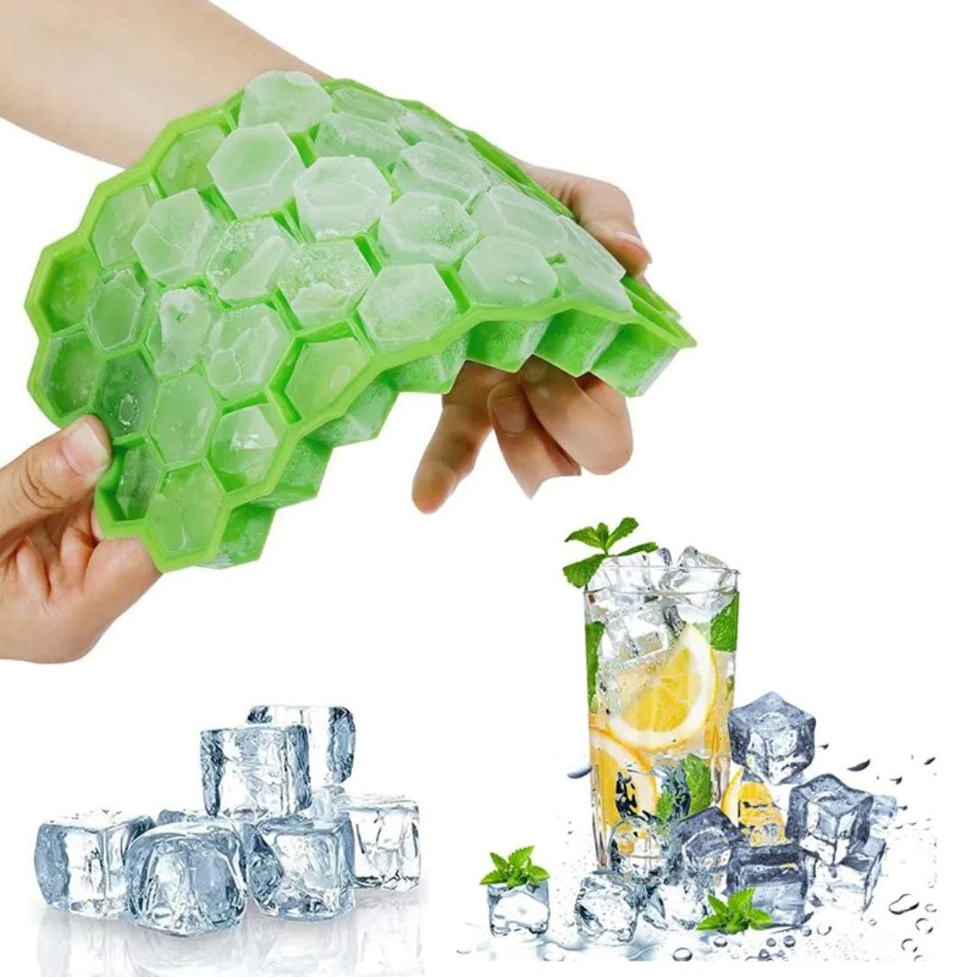 Forma de Silicone Gelo com Tampa Removível e 37 Cavidades