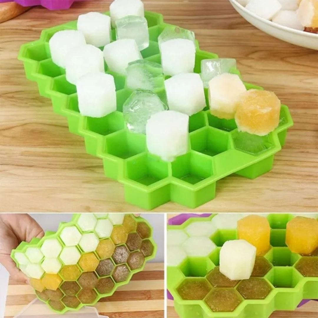 Forma de Silicone Gelo com Tampa Removível e 37 Cavidades