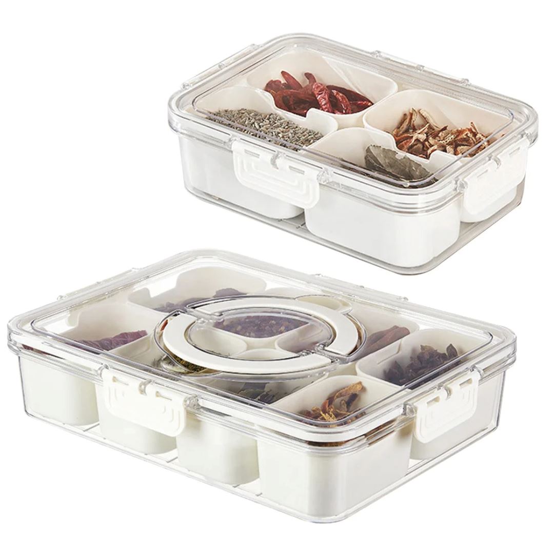 Caixa de Especiarias e Petiscos com Vedação Hermética e Divisórias