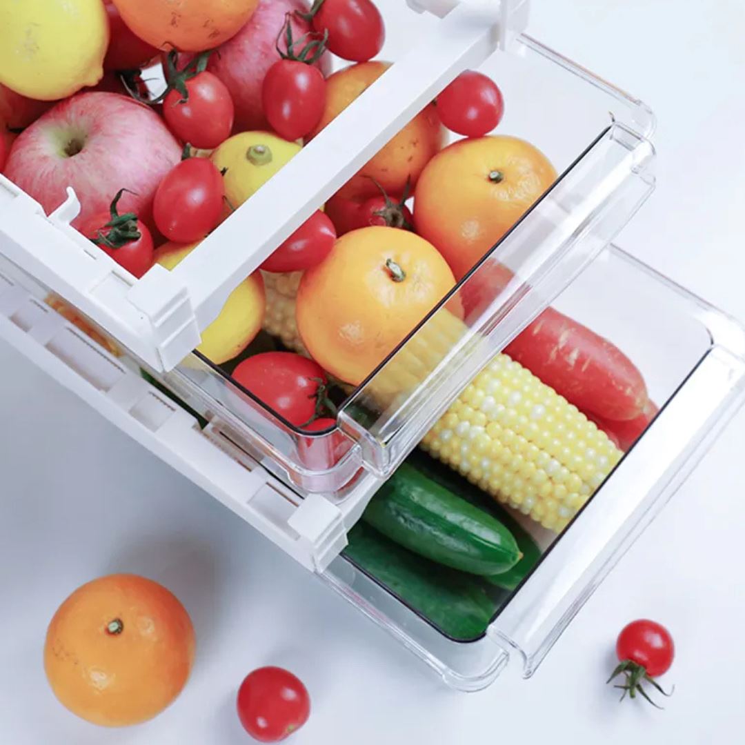 Organizador de Geladeira em Acrílico Gaveta Deslizante