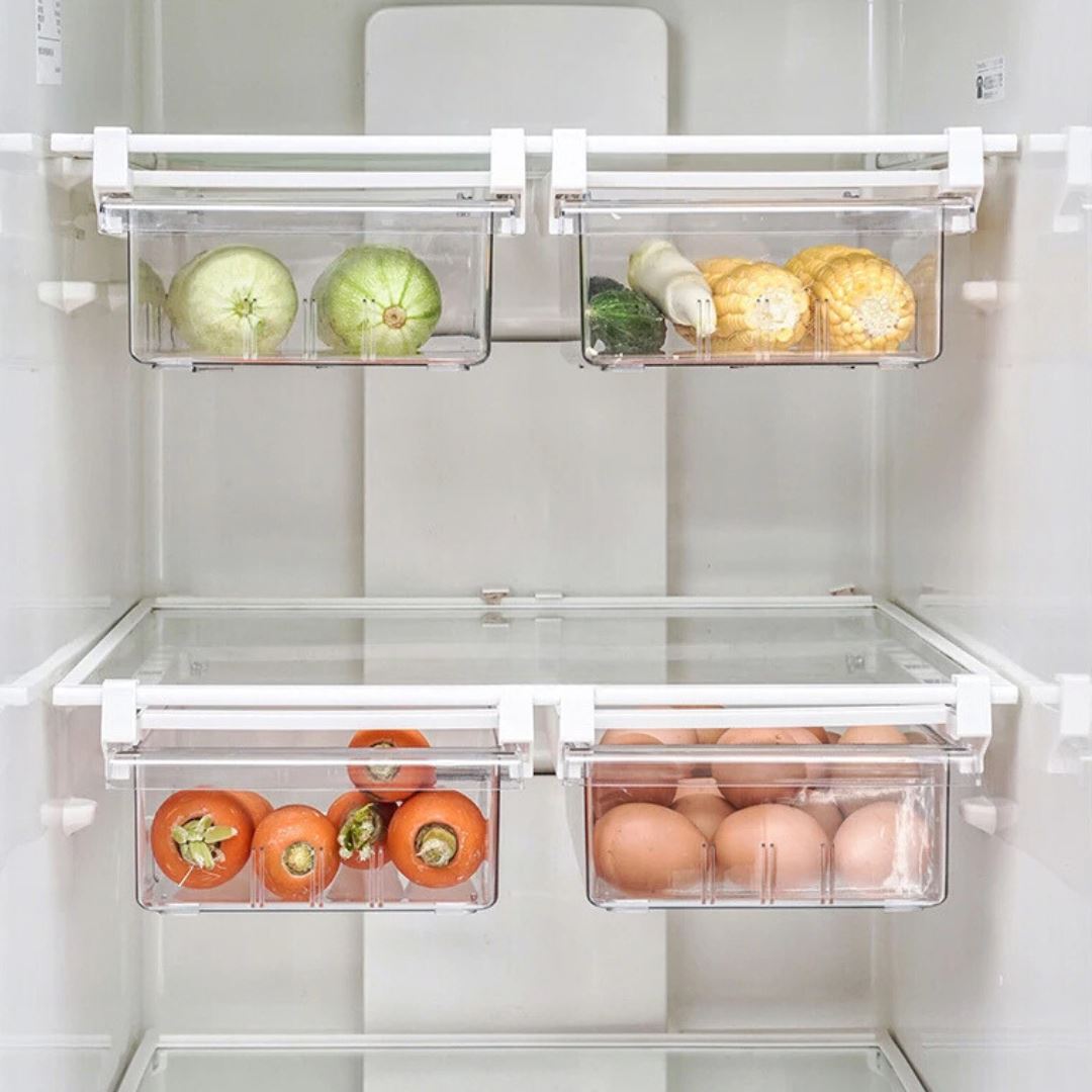 Organizador de Geladeira em Acrílico Gaveta Deslizante