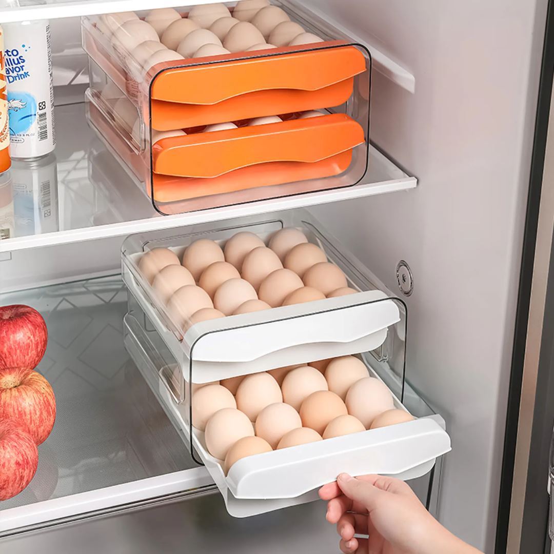Organizador de Ovos para Geladeira com Dupla Camada