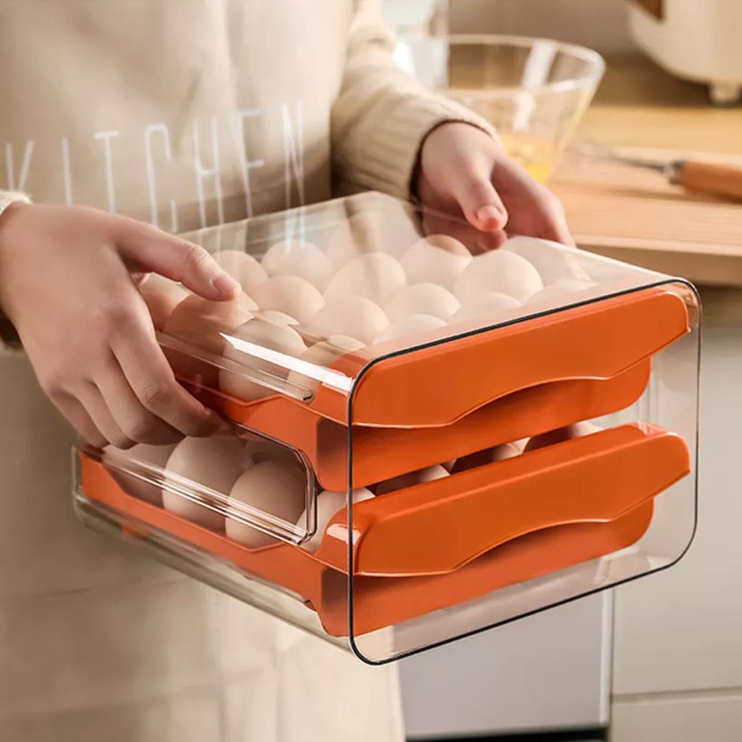 Organizador de Ovos para Geladeira com Dupla Camada