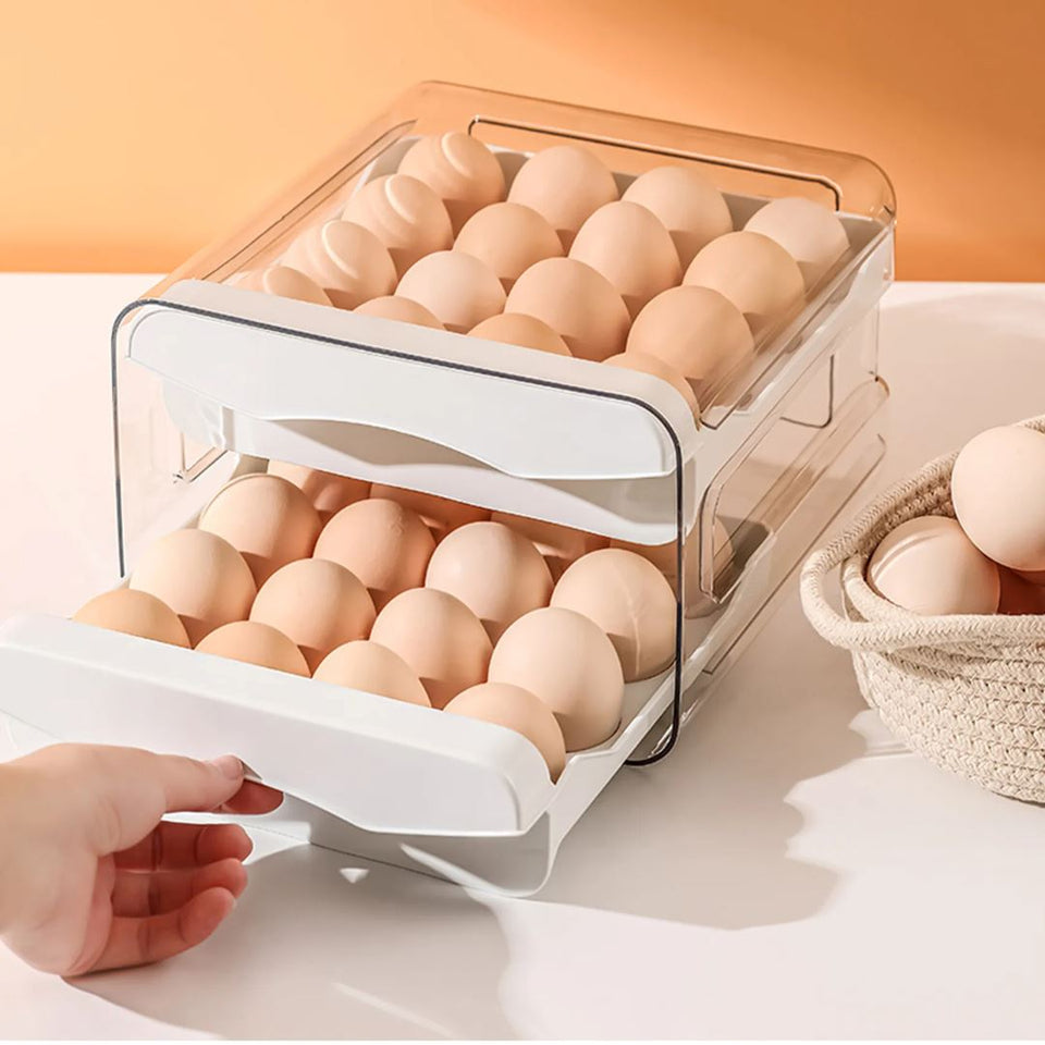 Organizador de Ovos para Geladeira com Dupla Camada