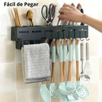 Suporte de Parede para Utensílios de Cozinha em Aço Inox sem Furo