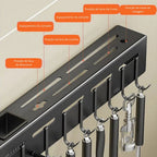 Suporte de Parede para Utensílios de Cozinha em Aço Inox sem Furo