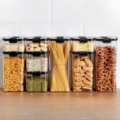 Pote Hermético de Plástico com Tampa e Design Empilhável