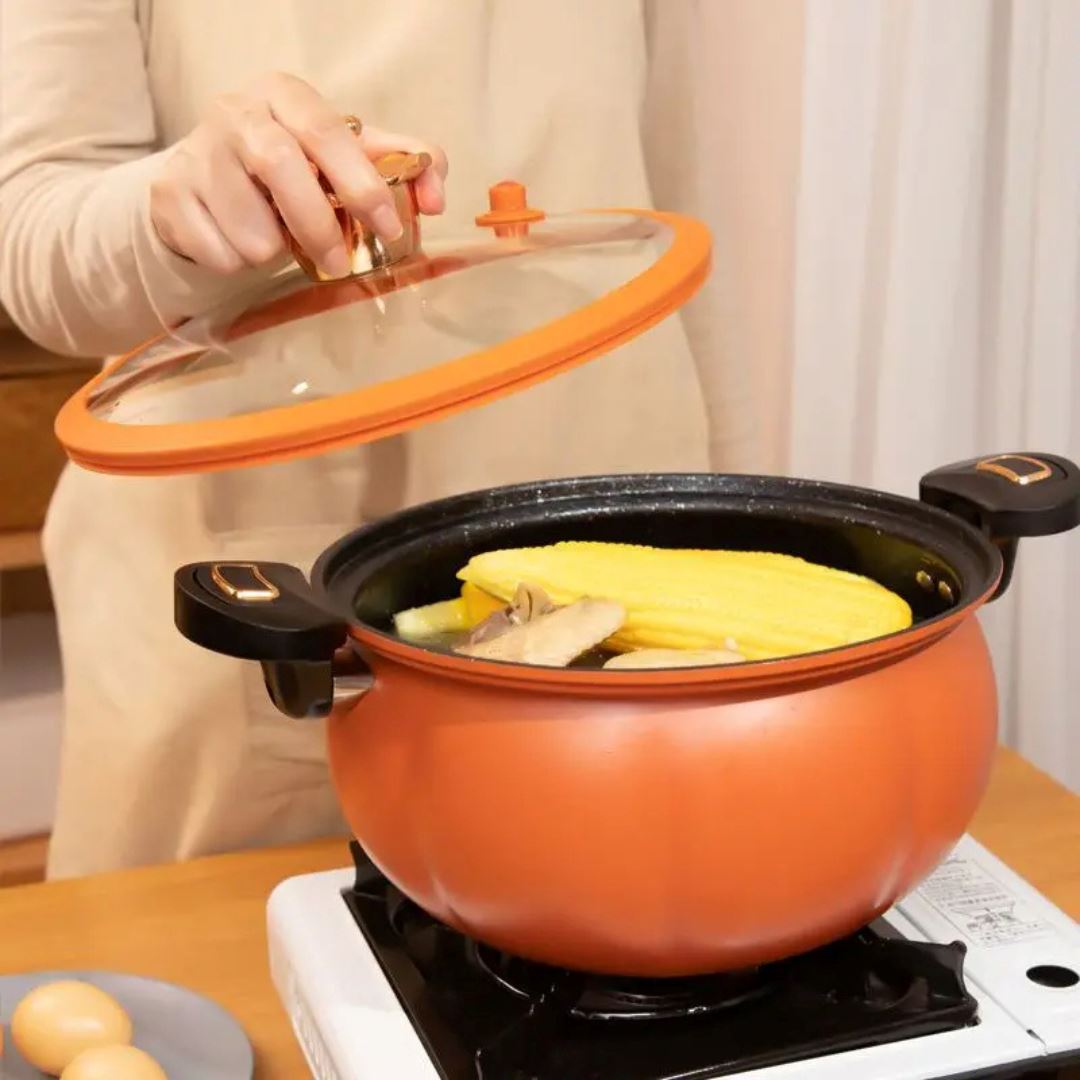 Panela Abóbora Antiaderente de Pressão Leve 8L