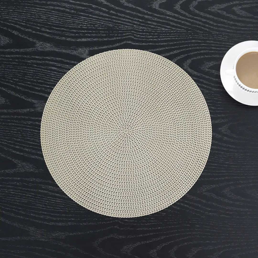 Jogo Americano Redondo em Poliéster Antiderrapante com Isolamento Térmico
