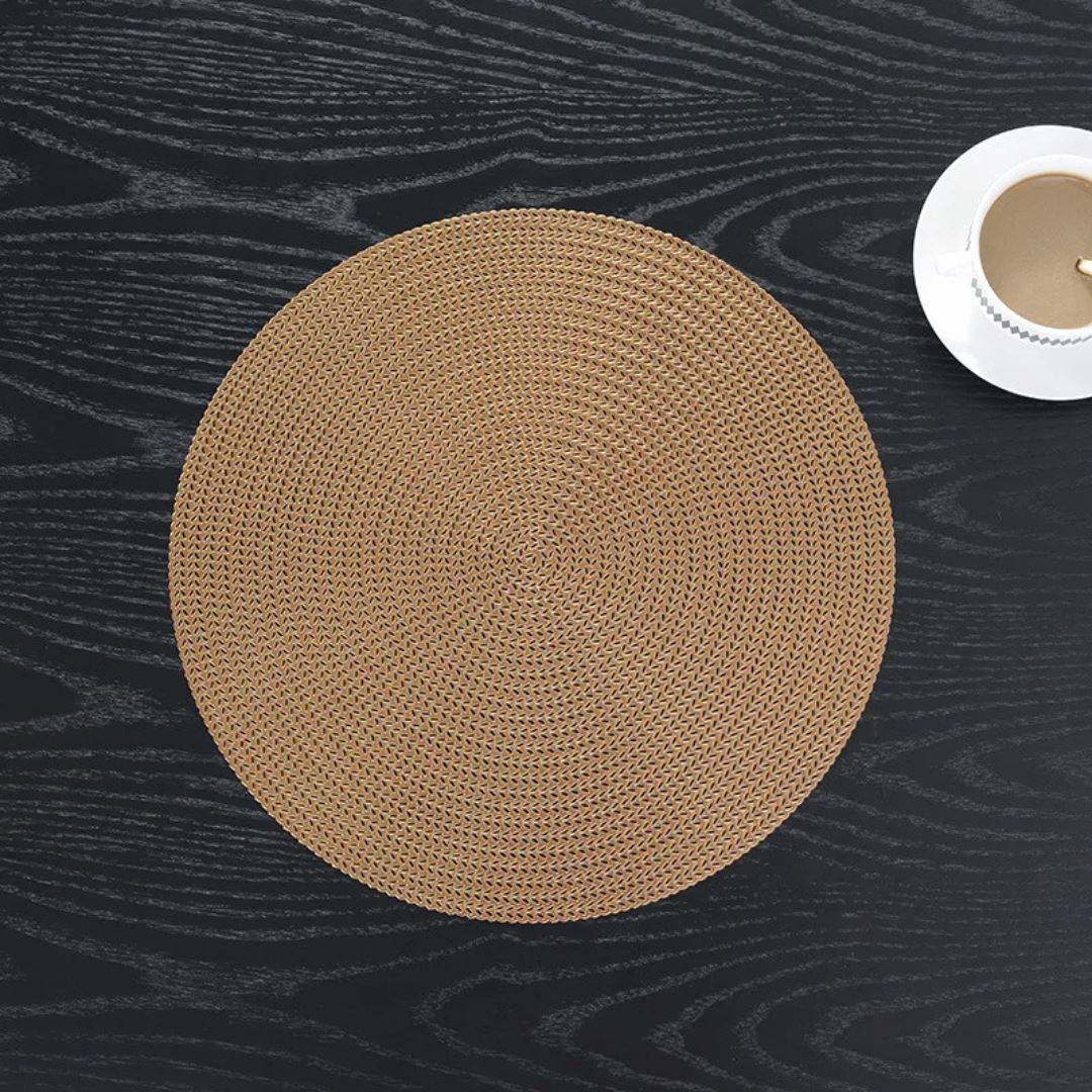 Jogo Americano Redondo em Poliéster Antiderrapante com Isolamento Térmico