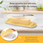 Porta Manteiga com Tampa e Faca Inox