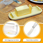 Porta Manteiga com Tampa e Faca Inox