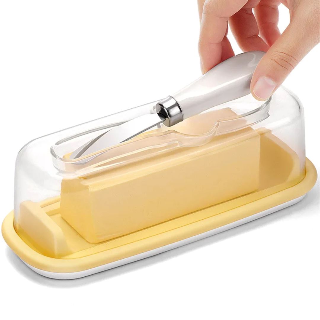 Porta Manteiga com Tampa e Faca Inox