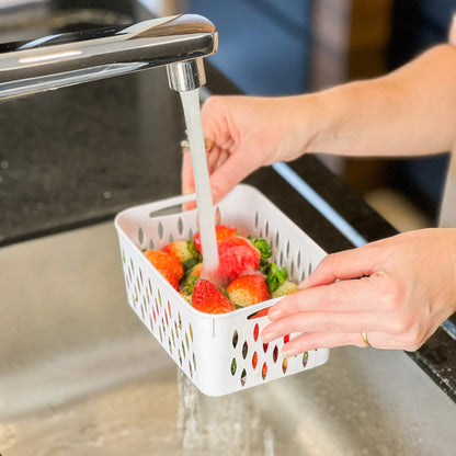 Kit Trio Wash & Store com Cesto de Drenagem – Linha Fresh