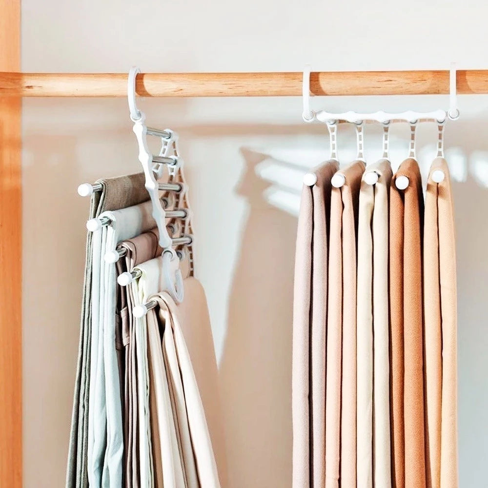 Kit 3 Cabides Multifuncionais 5 em 1 – Aço Inox Retrátil