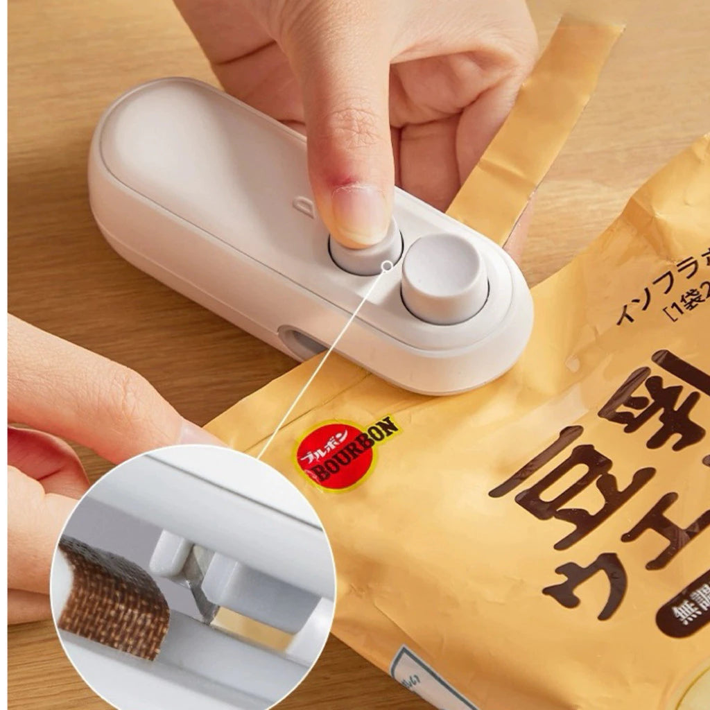 Mini Seladora de Embalagens Térmica 2 em 1 (USB) – Linha Fresh Keep