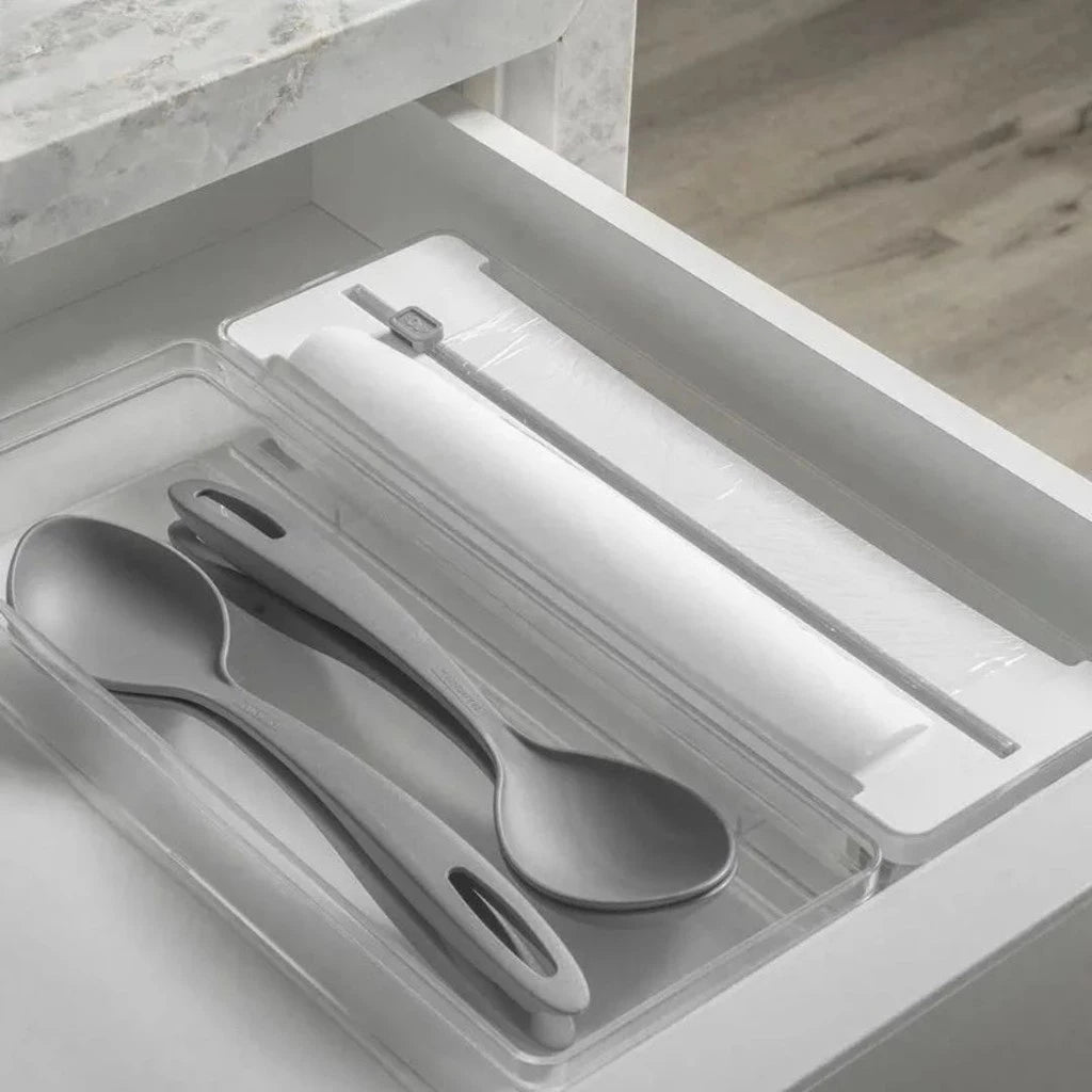 Organizador de Rolos Duplo com Cortador – Linha Clear