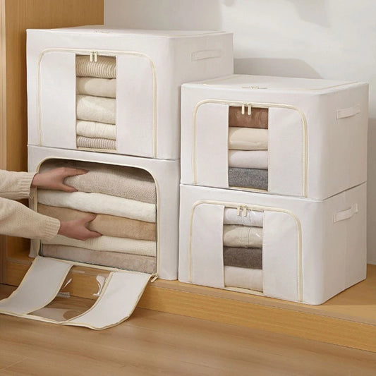 Box Organizador Estruturado em Tecido Oxford – Com Visor