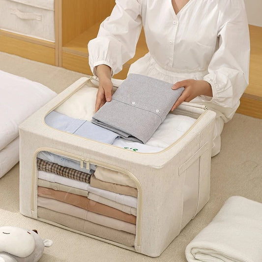 Box Organizador Estruturado em Tecido Oxford – Com Visor