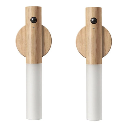 Arandela Magnética em Madeira Natural – Sensor Inteligente (Sem Fio)