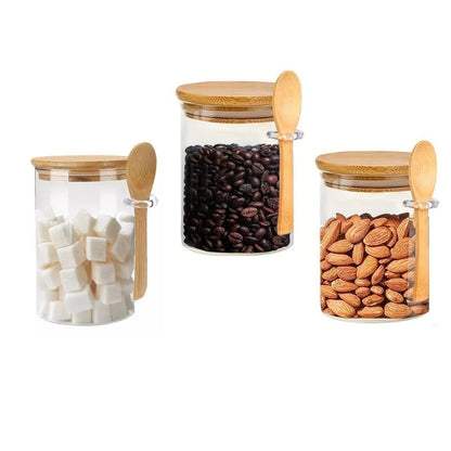 Kit 6 Porta-Temperos com Colher de Bambu – Linha Eco Spice (200ml)