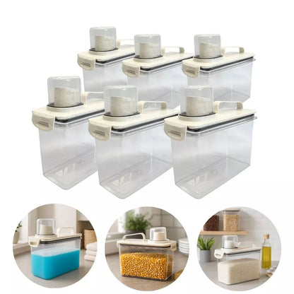 KIT 6 Pote Dispenser Hermético Multiúso com Bico Direcionador e Travas 1.9L