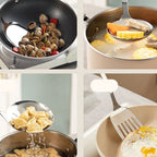 Kit de Utensílios de Cozinha em Aço Inox com Cabo de Cerâmica – 7 Peças