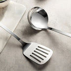 Kit de Utensílios de Cozinha em Aço Inox com Cabo de Cerâmica – 7 Peças